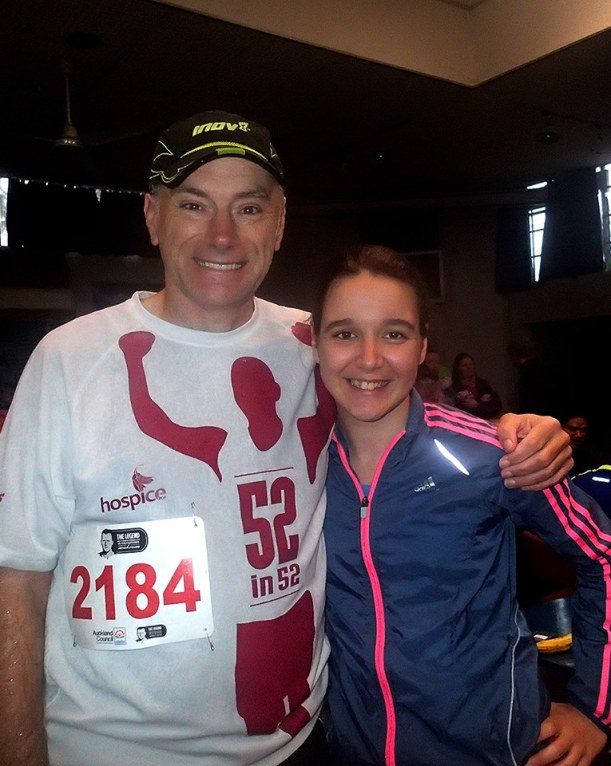 Pre-race, when he didn't really know what he was in for yet (hence the smile).